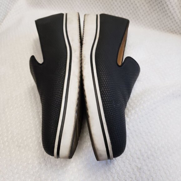 Franco Sarto Flore Black White‎ Academia Reptile Slip-On Womens Shoes Size 8 - Picture 3 of 11
